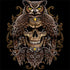 Skull and Owl by Sarah Richter MacBook Skins